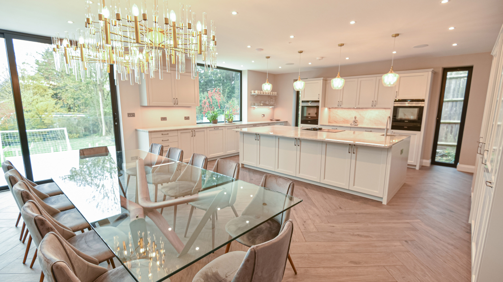Kitchen matching marble and wood look