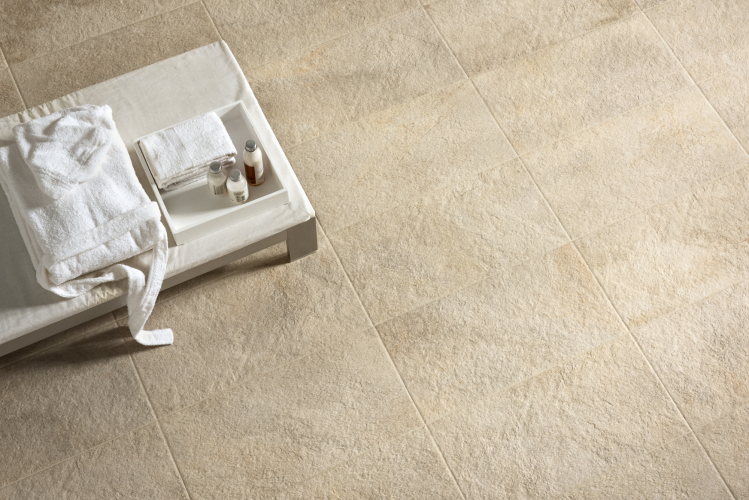 Detail spa stone effect ceramic tiles